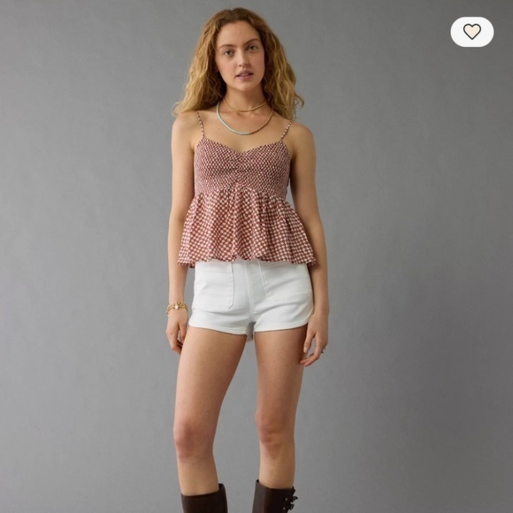 NWT AE Next Level Denim Micro Short White